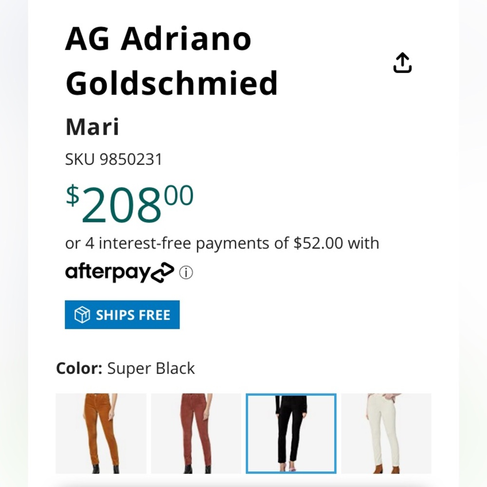 Black Adriano Goldschmied Cotton Cord Straight Leg Pants - Picture 10 of 10